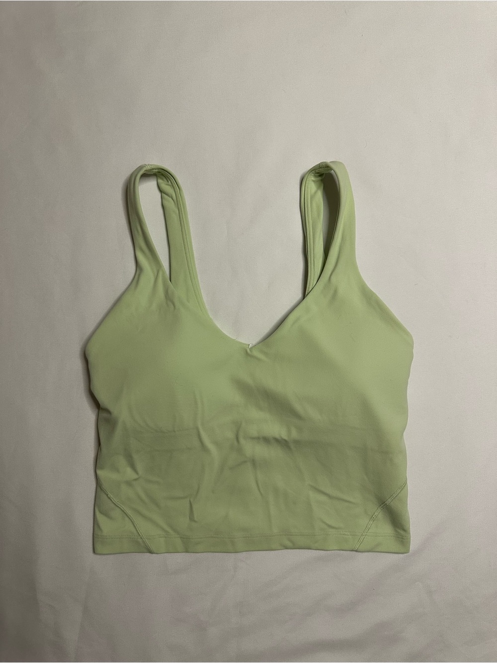 lululemon athletica Light Green V-Neck Padded Crop Tank